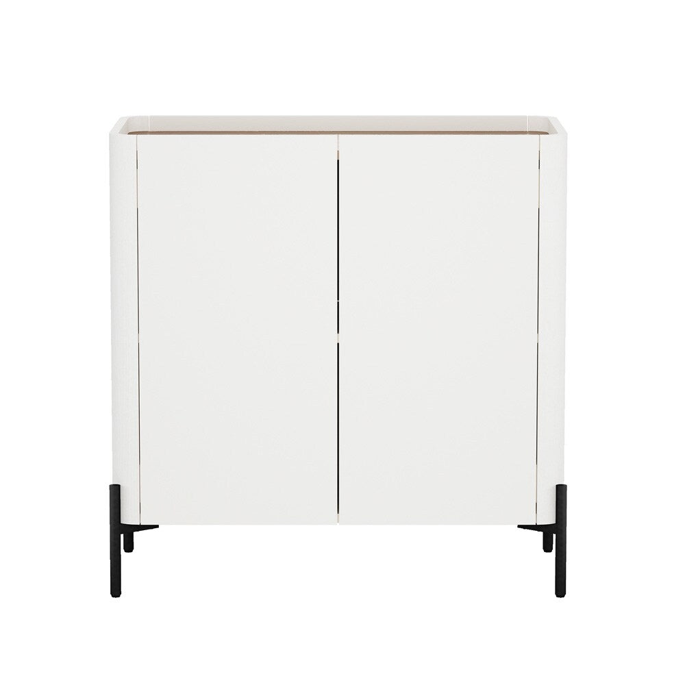 Manhattan Comfort - Abbey Accent Cabinet with 2 Adjustable Shelves in Maple and Off White - AF004-OW veiw 1