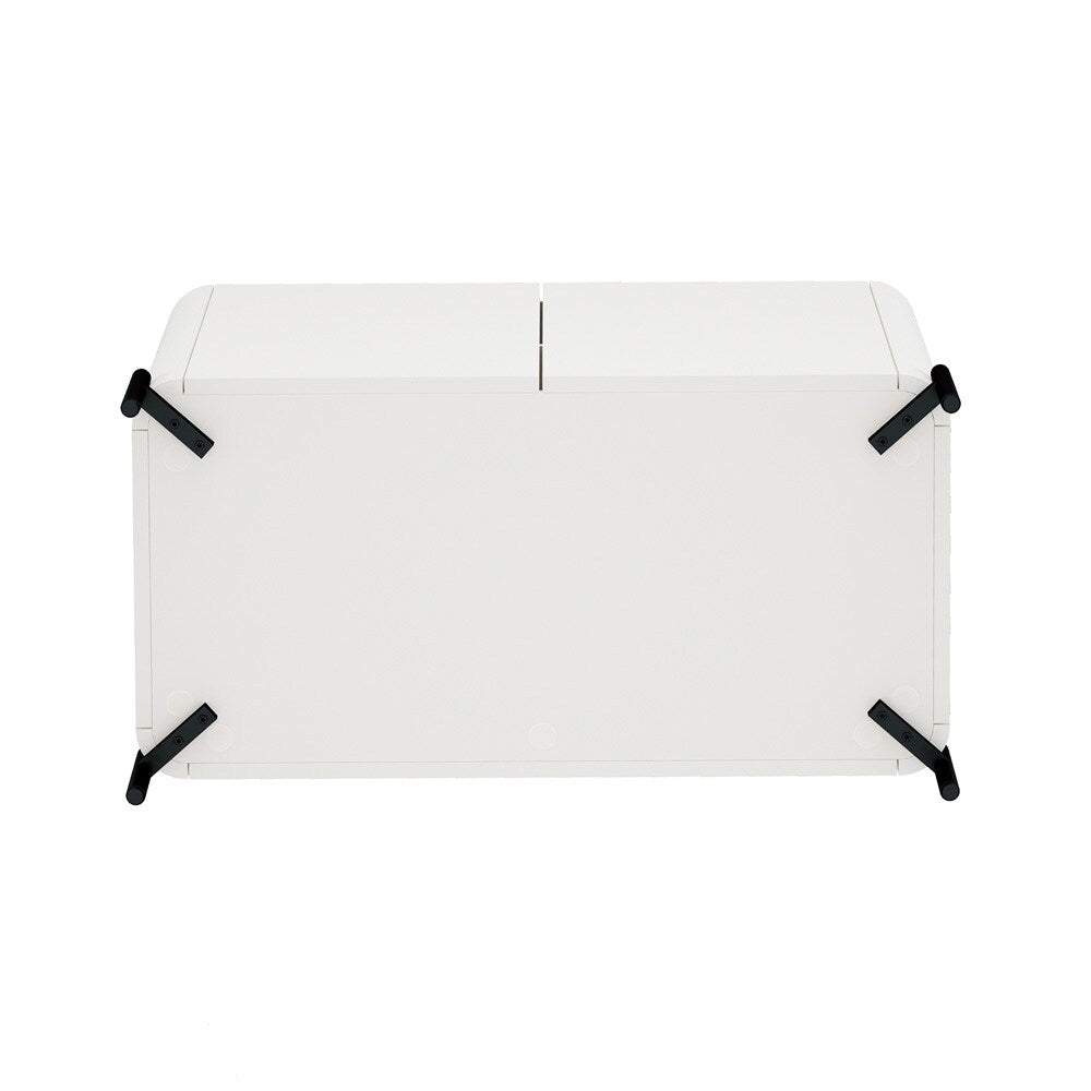 Manhattan Comfort - Abbey Accent Cabinet with 2 Adjustable Shelves in Maple and Off White - AF004-OW veiw 7
