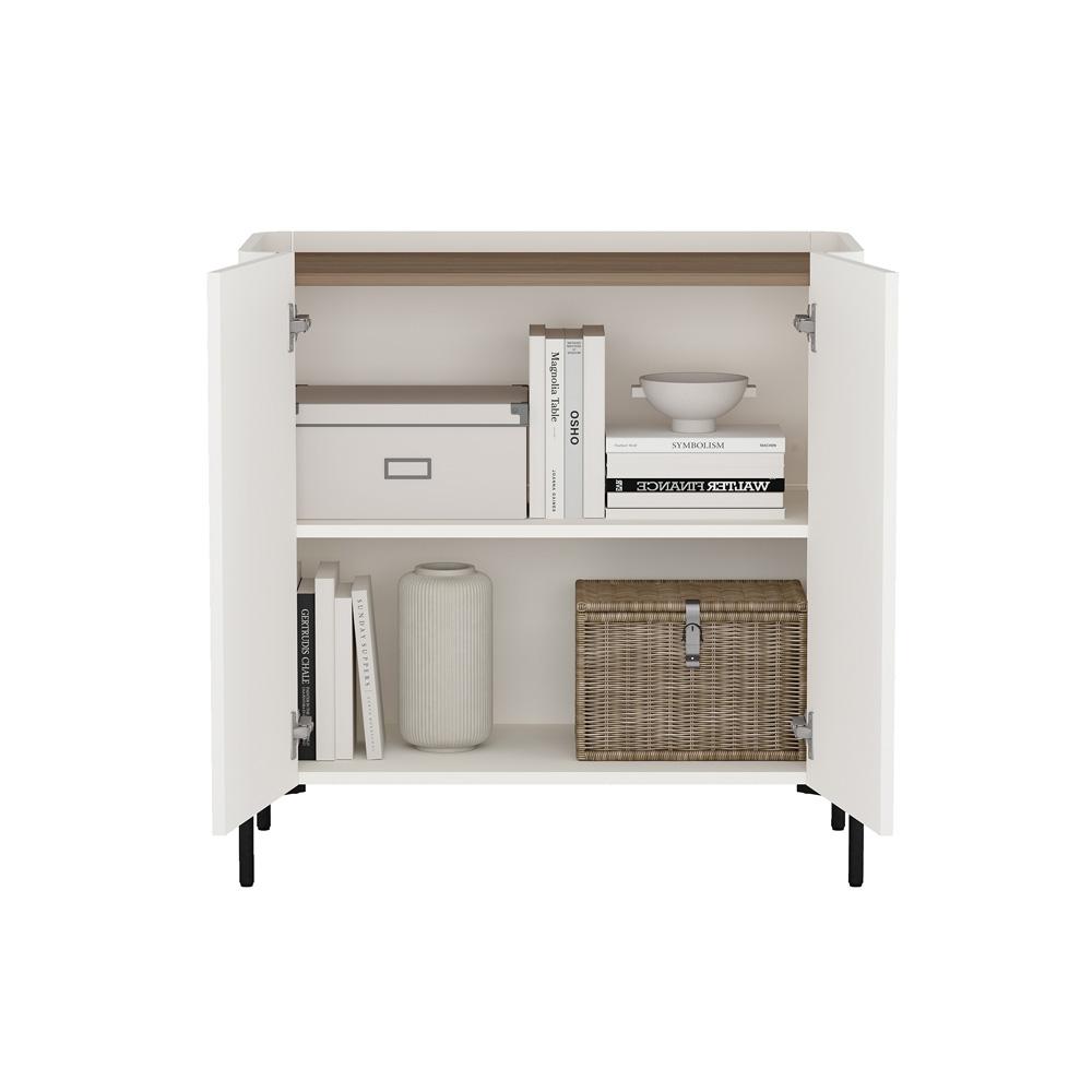 Manhattan Comfort - Abbey Accent Cabinet with 2 Adjustable Shelves in Maple and Off White - AF004-OW veiw 8