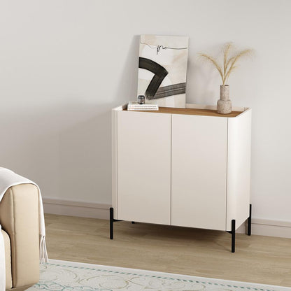 Manhattan Comfort - Abbey Accent Cabinet with 2 Adjustable Shelves in Maple and Off White - AF004-OW veiw 9