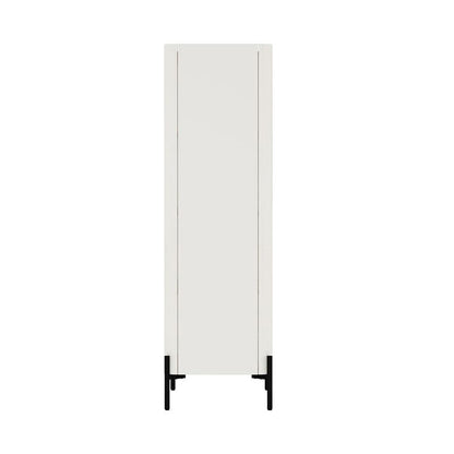 Manhattan Comfort - Abbey DÃ©cor Cabinet with 8 Adjustable Shelves in Maple and Off White - Set of 2 - 2-BC002-OW veiw 4