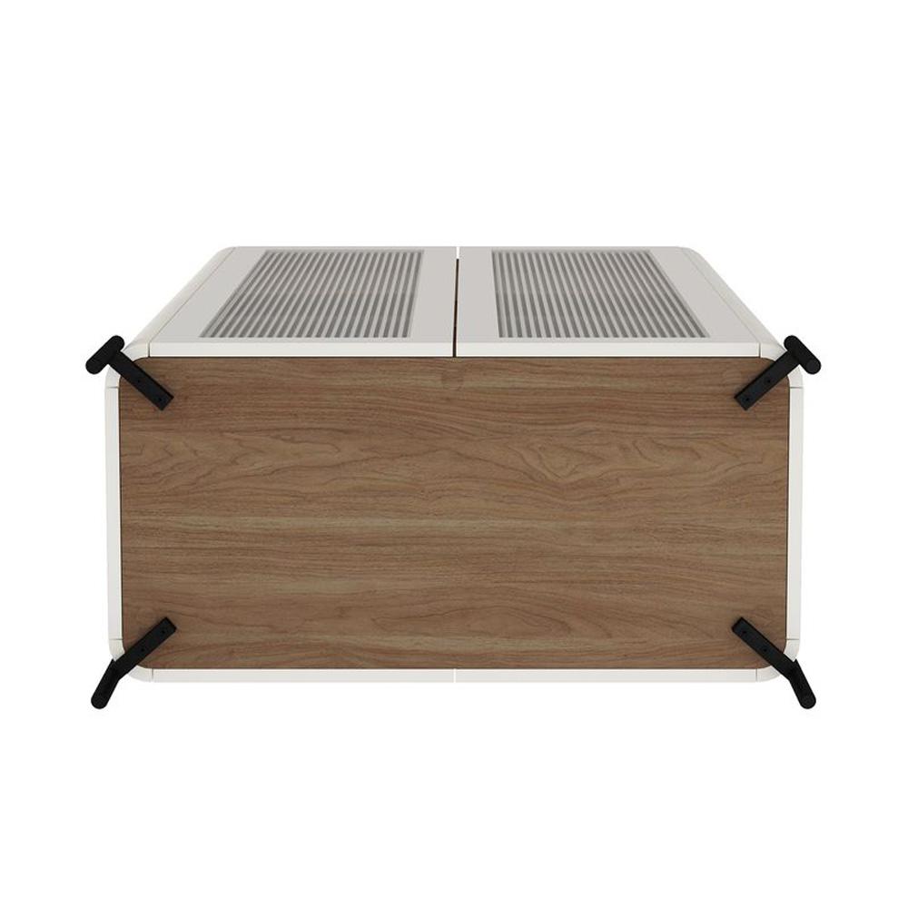 Manhattan Comfort - Abbey DÃ©cor Cabinet with 8 Adjustable Shelves in Maple and Off White - Set of 2 - 2-BC002-OW veiw 6