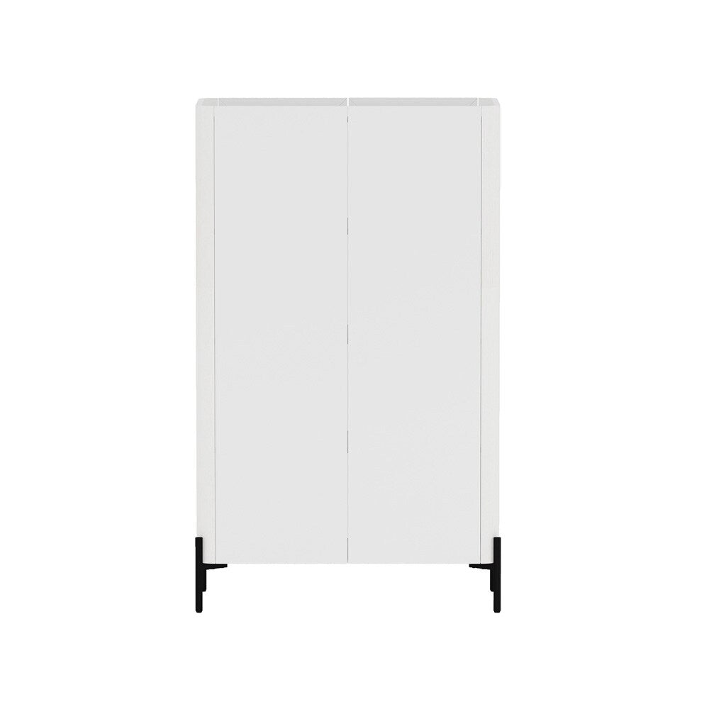 Manhattan Comfort - Abbey Décor Cabinet with 8 Adjustable Shelves in White - Set of 2 - 2-BC002-WH veiw 3