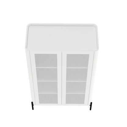 Manhattan Comfort - Abbey Décor Cabinet with 8 Adjustable Shelves in White - Set of 2 - 2-BC002-WH veiw 5