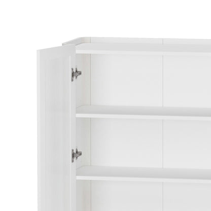 Manhattan Comfort - Abbey Décor Cabinet with 8 Adjustable Shelves in White - Set of 2 - 2-BC002-WH veiw 7