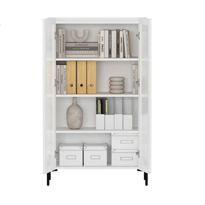 Manhattan Comfort - Abbey Décor Cabinet with 8 Adjustable Shelves in White - Set of 2 - 2-BC002-WH veiw 8