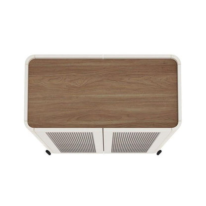 Manhattan Comfort - Abbey DÃ©cor Cabinet with 4 Adjustable Shelves in Maple and Off White - BC002-OW veiw 5