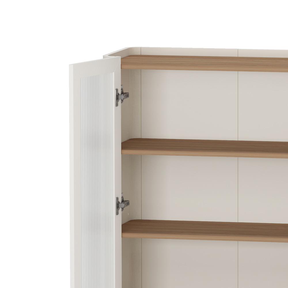 Manhattan Comfort - Abbey DÃ©cor Cabinet with 4 Adjustable Shelves in Maple and Off White - BC002-OW veiw 7