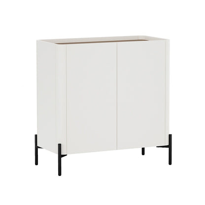 Manhattan Comfort - 2-Piece Abbey Accent Cabinet and Bookcase with 6 Adjustable Shelves in Maple and Off White - 2-AFBC042-OW veiw 2