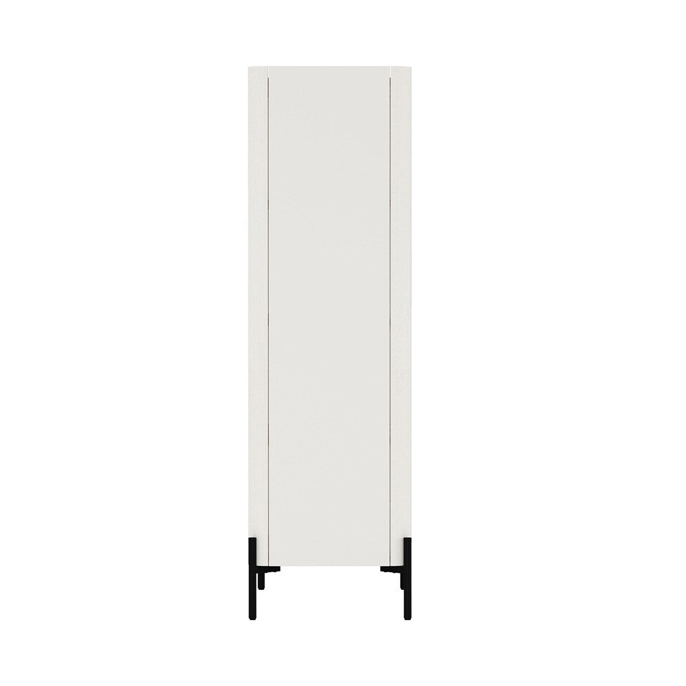 Manhattan Comfort - 2-Piece Abbey Accent Cabinet and Bookcase with 6 Adjustable Shelves in Maple and Off White - 2-AFBC042-OW veiw 6