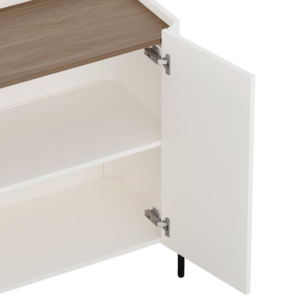 Manhattan Comfort - 2-Piece Abbey Accent Cabinet and Bookcase with 6 Adjustable Shelves in Maple and Off White - 2-AFBC042-OW veiw 7