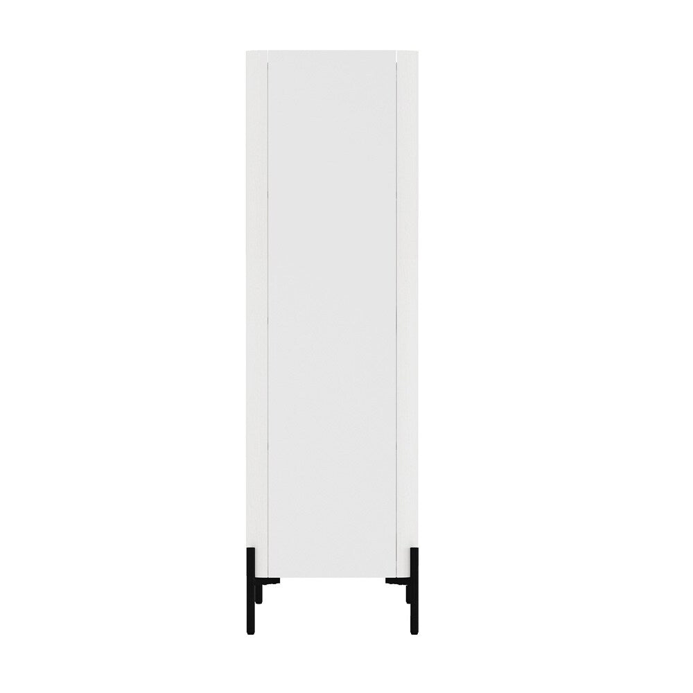 Manhattan Comfort - 2-Piece Abbey Accent Cabinet and Bookcase with 6 Adjustable Shelves in White - 2-AFBC042-WH veiw 6