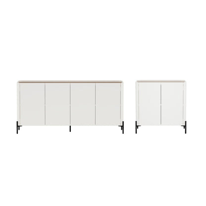 Manhattan Comfort - 2-Piece Abbey Accent Cabinet and Sideboard with 6 Adjustable Shelves in Maple and Off White - 2-AFSB046-OW veiw 1
