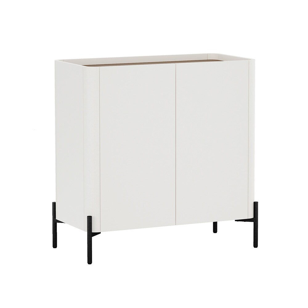 Manhattan Comfort - 2-Piece Abbey Accent Cabinet and Sideboard with 6 Adjustable Shelves in Maple and Off White - 2-AFSB046-OW veiw 2