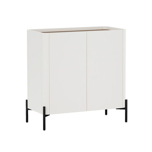 Manhattan Comfort - 2-Piece Abbey Accent Cabinet and Sideboard with 6 Adjustable Shelves in Maple and Off White - 2-AFSB046-OW veiw 2