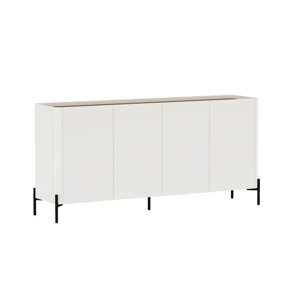 Manhattan Comfort - 2-Piece Abbey Accent Cabinet and Sideboard with 6 Adjustable Shelves in Maple and Off White - 2-AFSB046-OW veiw 3