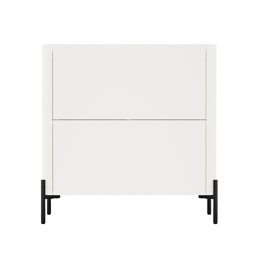 Manhattan Comfort - 2-Piece Abbey Accent Cabinet and Sideboard with 6 Adjustable Shelves in Maple and Off White - 2-AFSB046-OW veiw 4