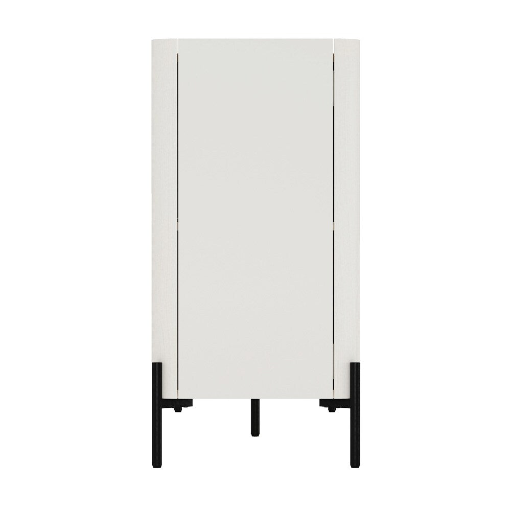 Manhattan Comfort - 2-Piece Abbey Accent Cabinet and Sideboard with 6 Adjustable Shelves in Maple and Off White - 2-AFSB046-OW veiw 6