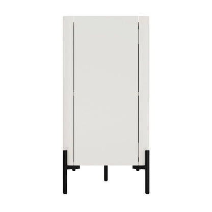 Manhattan Comfort - 2-Piece Abbey Accent Cabinet and Sideboard with 6 Adjustable Shelves in Maple and Off White - 2-AFSB046-OW veiw 6