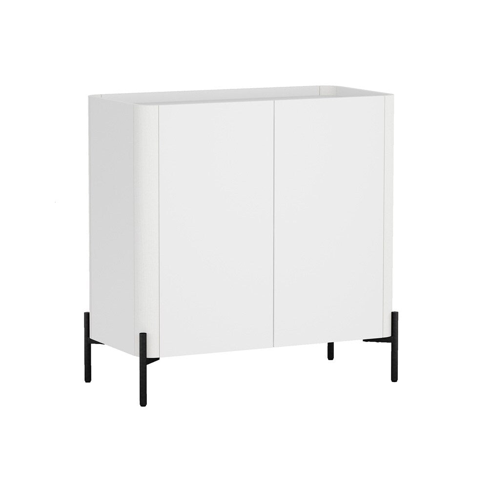 Manhattan Comfort - 2-Piece Abbey Accent Cabinet and Sideboard with 6 Adjustable Shelves in White - 2-AFSB046-WH veiw 2