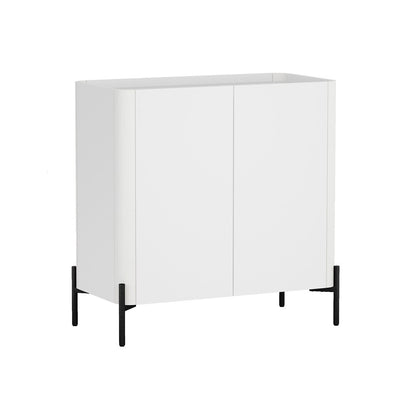 Manhattan Comfort - 2-Piece Abbey Accent Cabinet and Sideboard with 6 Adjustable Shelves in White - 2-AFSB046-WH veiw 2