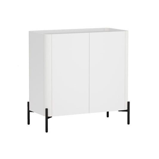Manhattan Comfort - 2-Piece Abbey Accent Cabinet and Sideboard with 6 Adjustable Shelves in White - 2-AFSB046-WH veiw 2