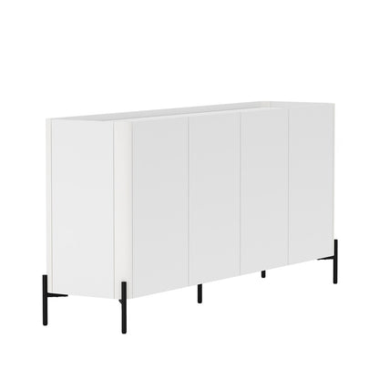 Manhattan Comfort - 2-Piece Abbey Accent Cabinet and Sideboard with 6 Adjustable Shelves in White - 2-AFSB046-WH veiw 3