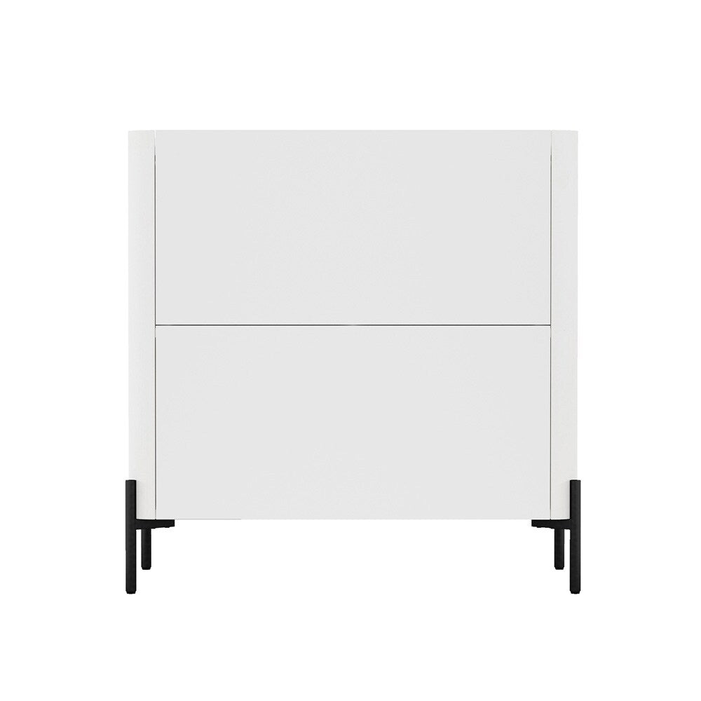 Manhattan Comfort - 2-Piece Abbey Accent Cabinet and Sideboard with 6 Adjustable Shelves in White - 2-AFSB046-WH veiw 4
