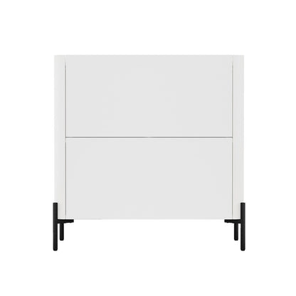 Manhattan Comfort - 2-Piece Abbey Accent Cabinet and Sideboard with 6 Adjustable Shelves in White - 2-AFSB046-WH veiw 4