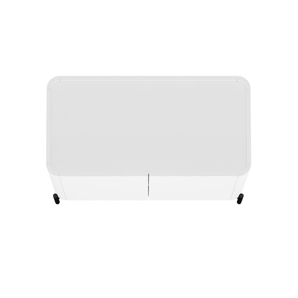 Manhattan Comfort - 2-Piece Abbey Accent Cabinet and Sideboard with 6 Adjustable Shelves in White - 2-AFSB046-WH veiw 5