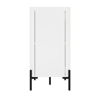 Manhattan Comfort - 2-Piece Abbey Accent Cabinet and Sideboard with 6 Adjustable Shelves in White - 2-AFSB046-WH veiw 6
