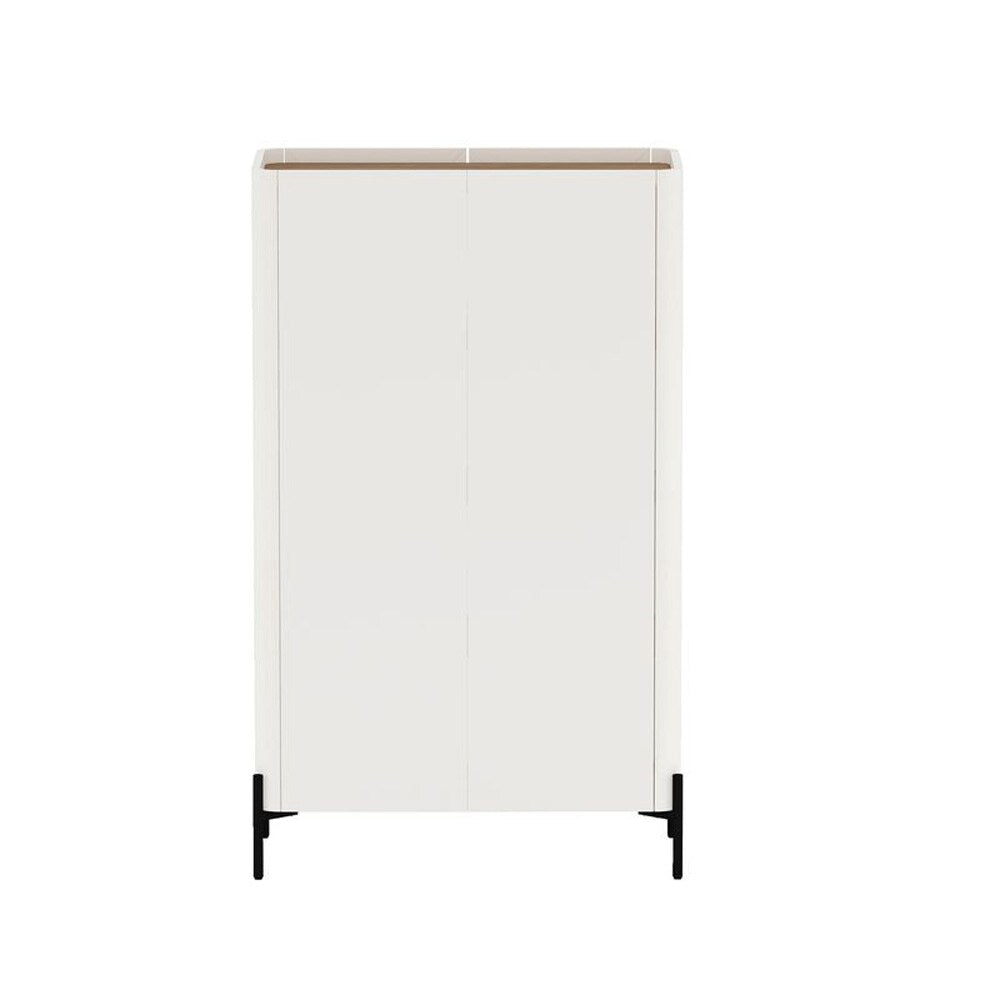 Manhattan Comfort - 2-Piece Abbey Bookcase and Sideboard with 8 Adjustable Shelves in Maple and Off White - 2-BCSB026-OW veiw 5