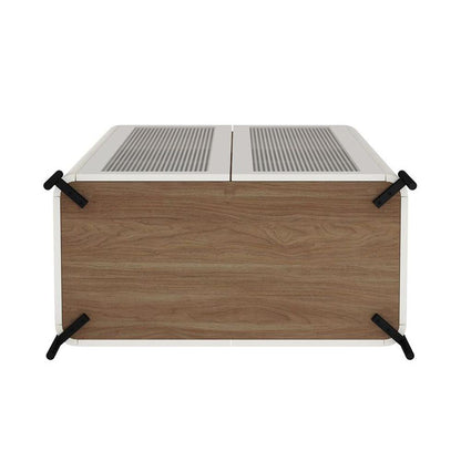 Manhattan Comfort - 2-Piece Abbey Bookcase and Sideboard with 8 Adjustable Shelves in Maple and Off White - 2-BCSB026-OW veiw 8