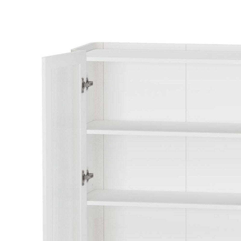 Manhattan Comfort - 2-Piece Abbey Bookcase and Sideboard with 8 Adjustable Shelves in White - 2-BCSB026-WH veiw 8
