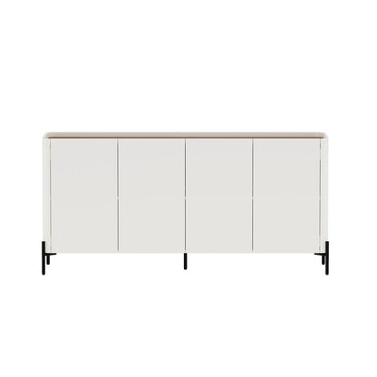 Manhattan Comfort - Abbey Sideboard with 4 Adjustable Shelves in Maple and Off White - SB006-OW veiw 1