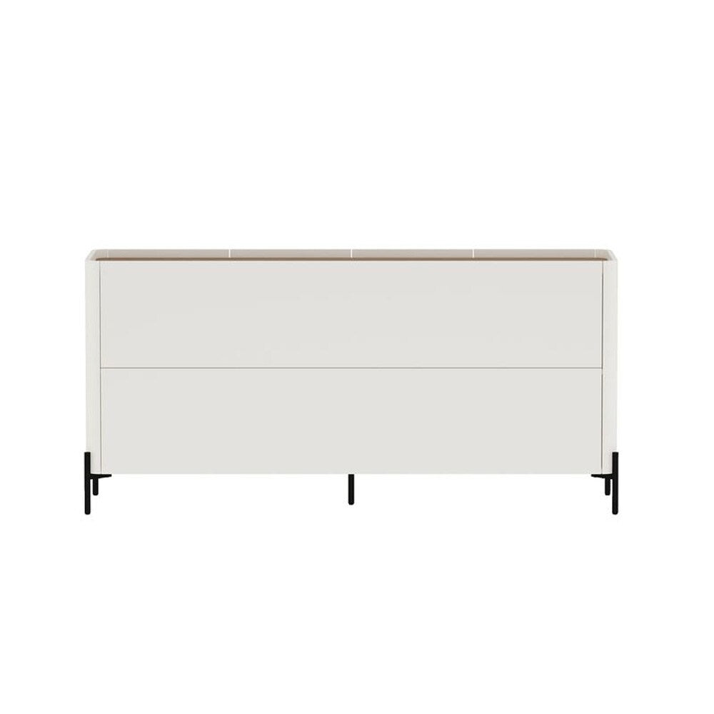 Manhattan Comfort - Abbey Sideboard with 4 Adjustable Shelves in Maple and Off White - SB006-OW veiw 3