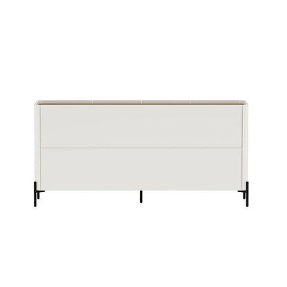 Manhattan Comfort - Abbey Sideboard with 4 Adjustable Shelves in Maple and Off White - SB006-OW veiw 3