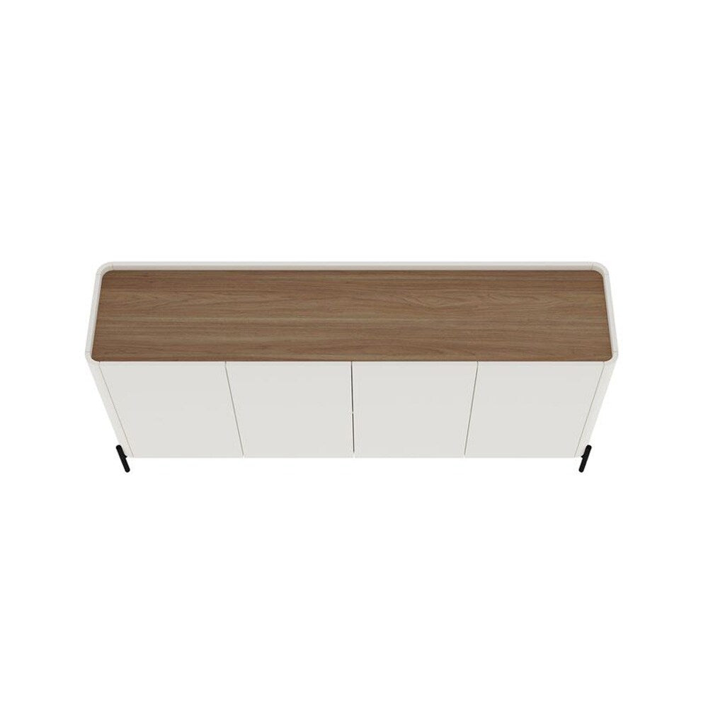 Manhattan Comfort - Abbey Sideboard with 4 Adjustable Shelves in Maple and Off White - SB006-OW veiw 5