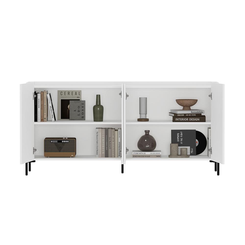 Manhattan Comfort - Abbey Sideboard with 4 Adjustable Shelves in White - SB006-WH veiw 7