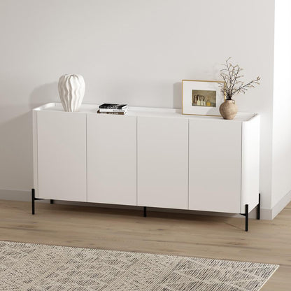 Manhattan Comfort - Abbey Sideboard with 4 Adjustable Shelves in White - SB006-WH veiw 8