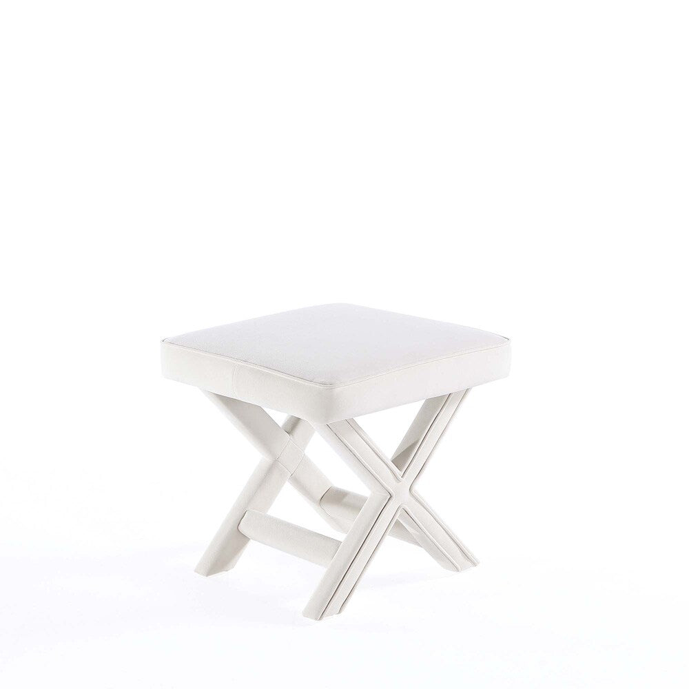 Manhattan Comfort - Abigail 20W Velvet Bench with Solid Wood Legs in Cream - OT004-CR veiw 4
