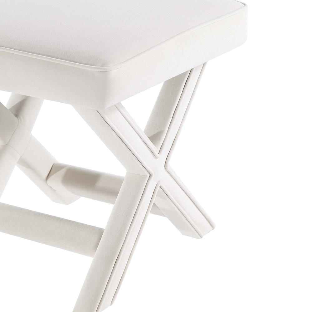 Manhattan Comfort - Abigail 20W Velvet Bench with Solid Wood Legs in Cream - OT004-CR veiw 8