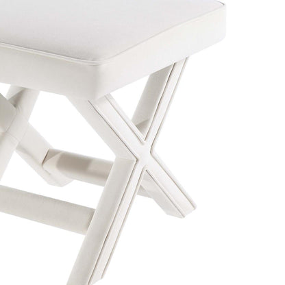 Manhattan Comfort - Abigail 20W Velvet Bench with Solid Wood Legs in Cream - OT004-CR veiw 8