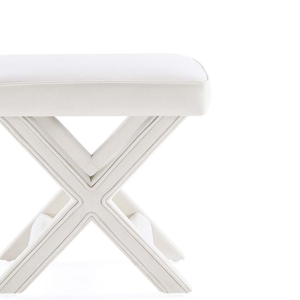 Manhattan Comfort - Abigail 20W Velvet Bench with Solid Wood Legs in Cream - OT004-CR veiw 9
