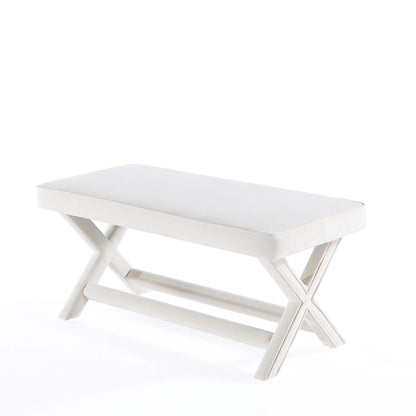 Manhattan Comfort - Abigail 42W Velvet Bench with Solid Wood Legs in Cream - OT005-CR veiw 4
