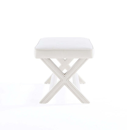 Manhattan Comfort - Abigail 42W Velvet Bench with Solid Wood Legs in Cream - OT005-CR veiw 5