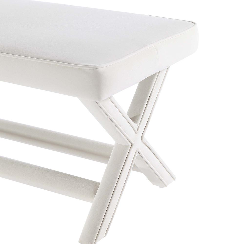 Manhattan Comfort - Abigail 42W Velvet Bench with Solid Wood Legs in Cream - OT005-CR veiw 8