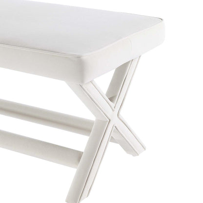 Manhattan Comfort - Abigail 42W Velvet Bench with Solid Wood Legs in Cream - OT005-CR veiw 8