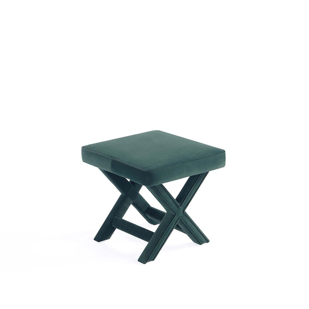Manhattan Comfort - Abigail 20W Velvet Bench with Solid Wood Legs in Green - OT004-GR veiw 4