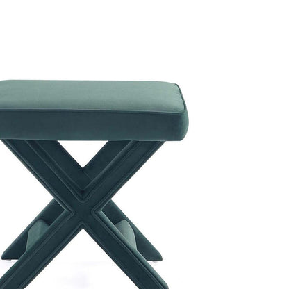 Manhattan Comfort - Abigail 20W Velvet Bench with Solid Wood Legs in Green - OT004-GR veiw 9